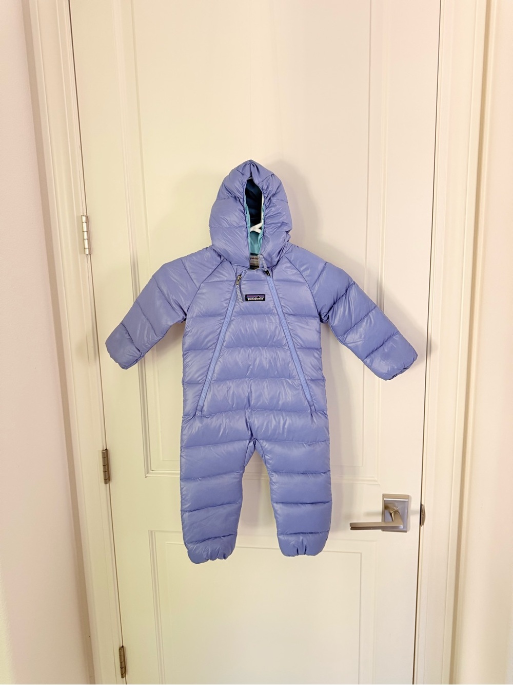 Patagonia Baby Hi-Loft Down Bunting Snowsuit Diver Blue Purple 6-12M - New
